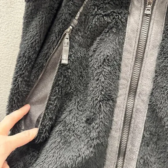 Kuhl Flight Vest Womens Medium Black Full Zip Sherpa Fleece Hidden Hood Jacket - Picture 6 of 11